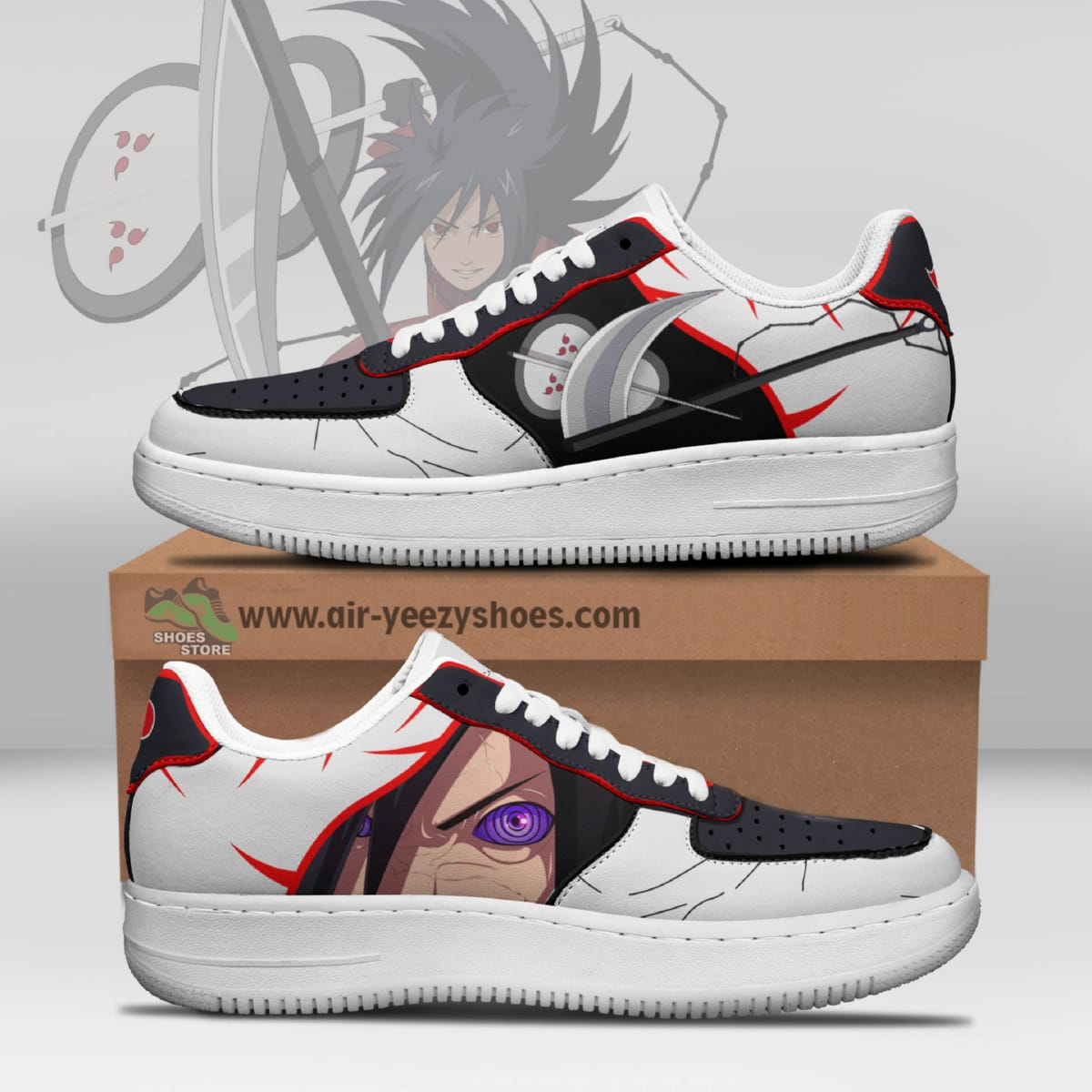 Madara Uchiha Anime Air Force 1 Sneaker, Custom Weapon Naruto Anime Shoes