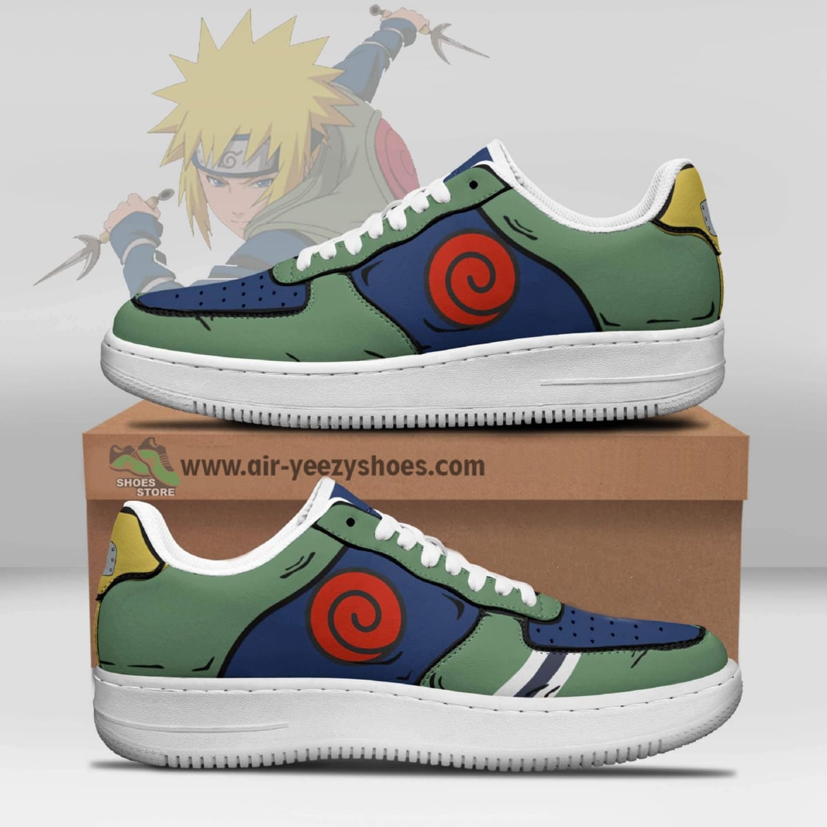 Minato Namikaze Anime Air Force 1 Sneaker, Custom Uniform Naruto Anime Shoes