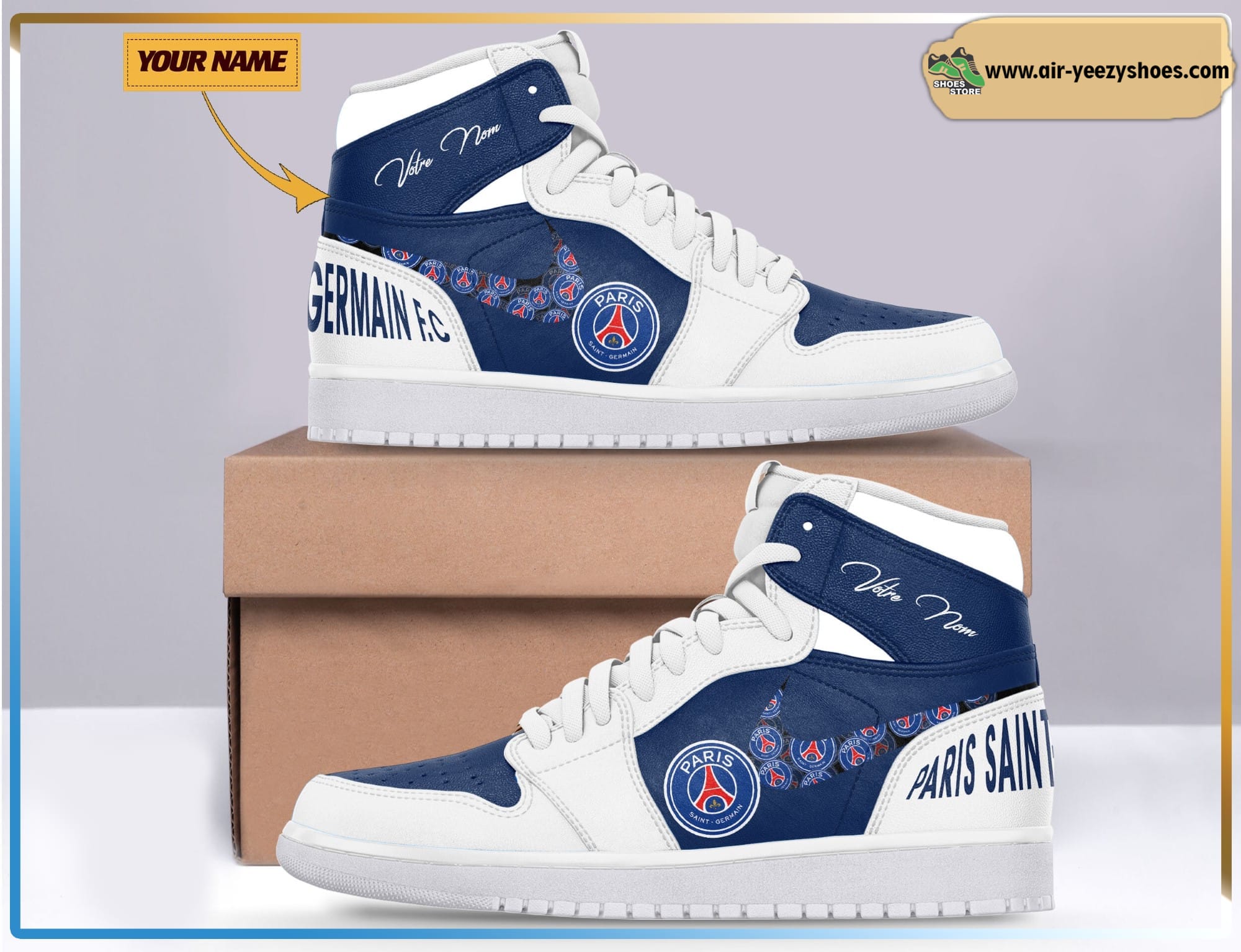 PSG Ligue 1 Air Jodan 1 High Top Sneaker Boots