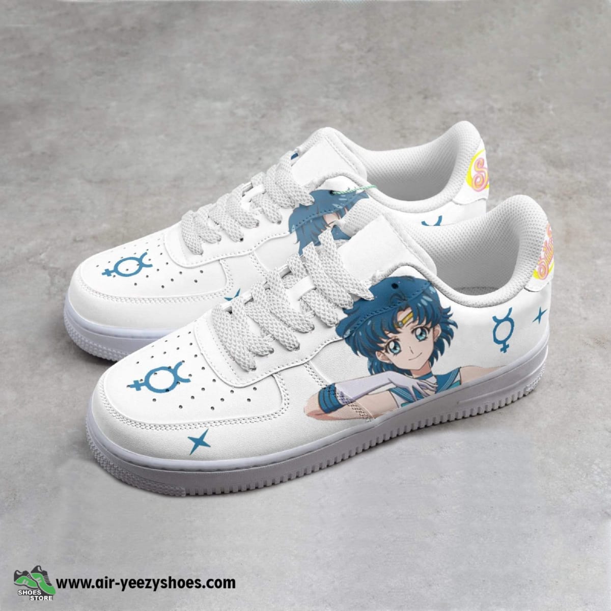 Sailor Mercury Sailor Moon Shoes Custom Anime Anime Air Force 1 Sneaker,
