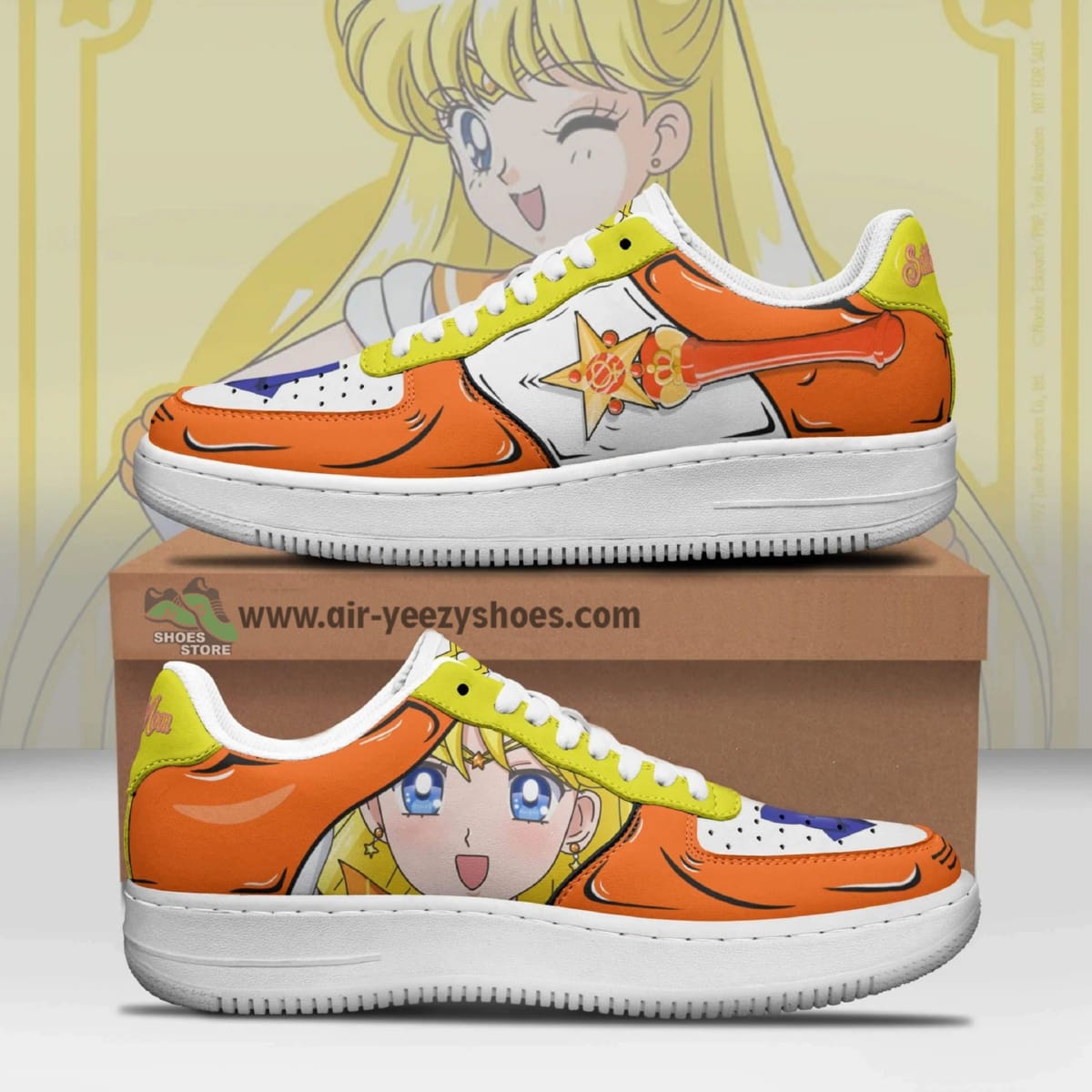 Sailor Venus Anime Air Force 1 Sneaker, Custom Sailor Moon Anime Shoes