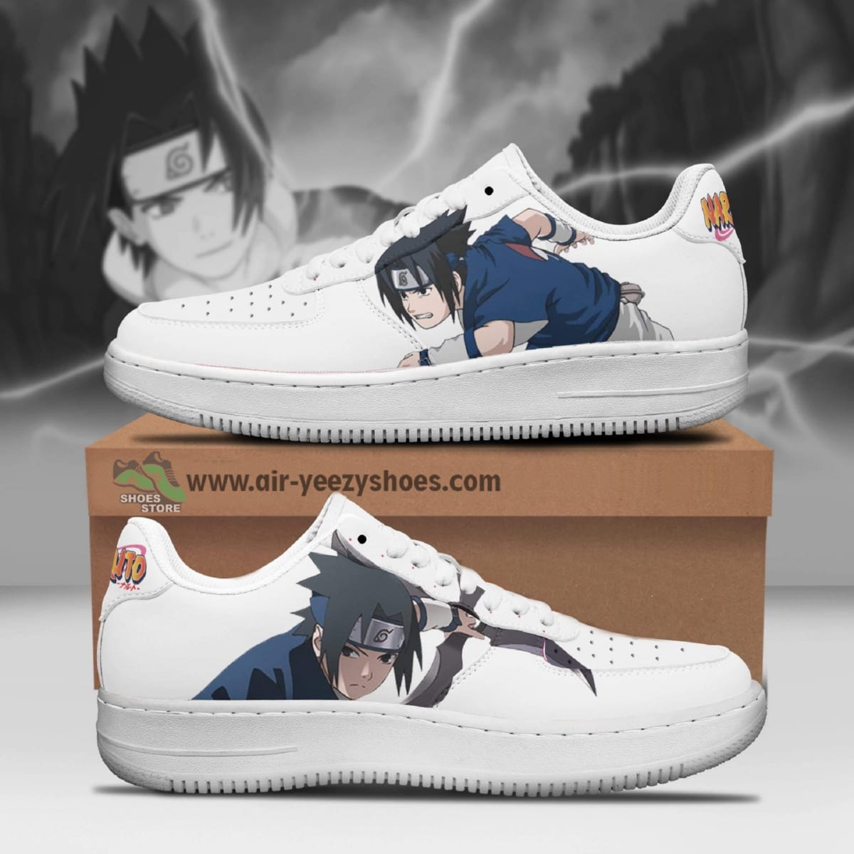 Sasuke af1 Naruto Shoes Custom Anime Anime Air Force 1 Sneaker,