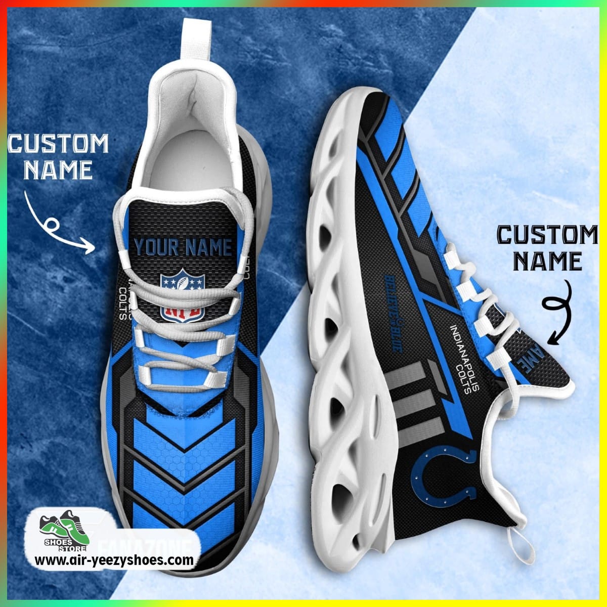 Indianapolis Colts NFL Custom Sport Shoes For Fans, Colts Gifts for Fans