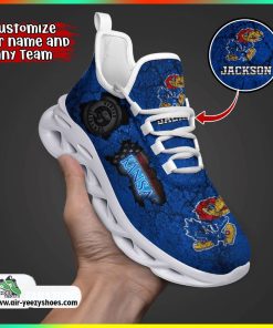 Kansas Jayhawks NCAA Sport Shoes For Fans, Custom Casual Sneaker, Kansas Jayhawks Gifts