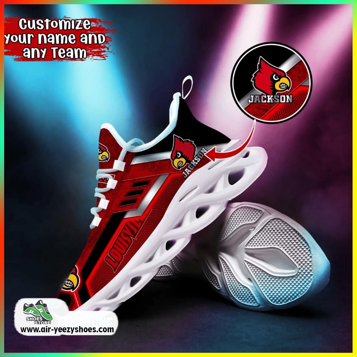 Louisville Cardinals NCAA 3D Printed Sport Unisex Shoes, Louisville Cardinals Gifts