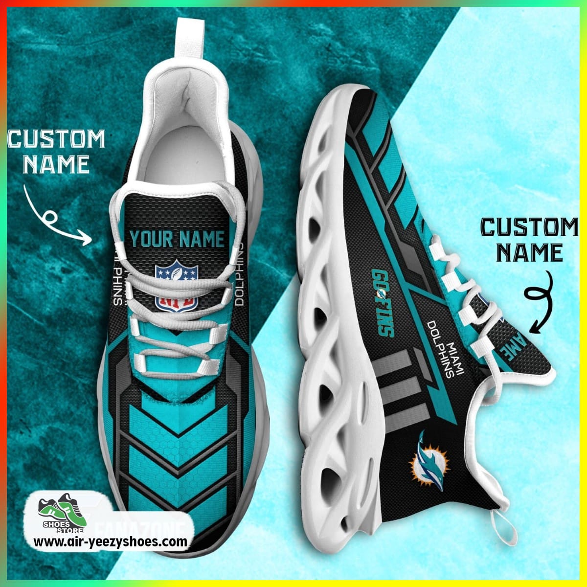 Miami Dolphins NFL Custom Sport Shoes For Fans, Miami Dolphins Merch