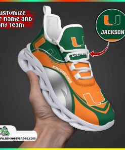 Miami Hurricanes NCAA Custom Sport Shoes For Fans, Miami Hurricanes Merchandise