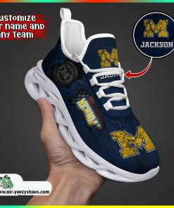 Michigan Wolverines NCAA Sport Shoes For Fans, Custom Casual Sneaker, Wolverines Shoes