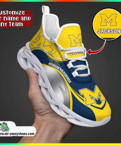 Michigan Wolverines NCAA Custom Sport Shoes For Fans, Michigan Wolverines Unique Gifts