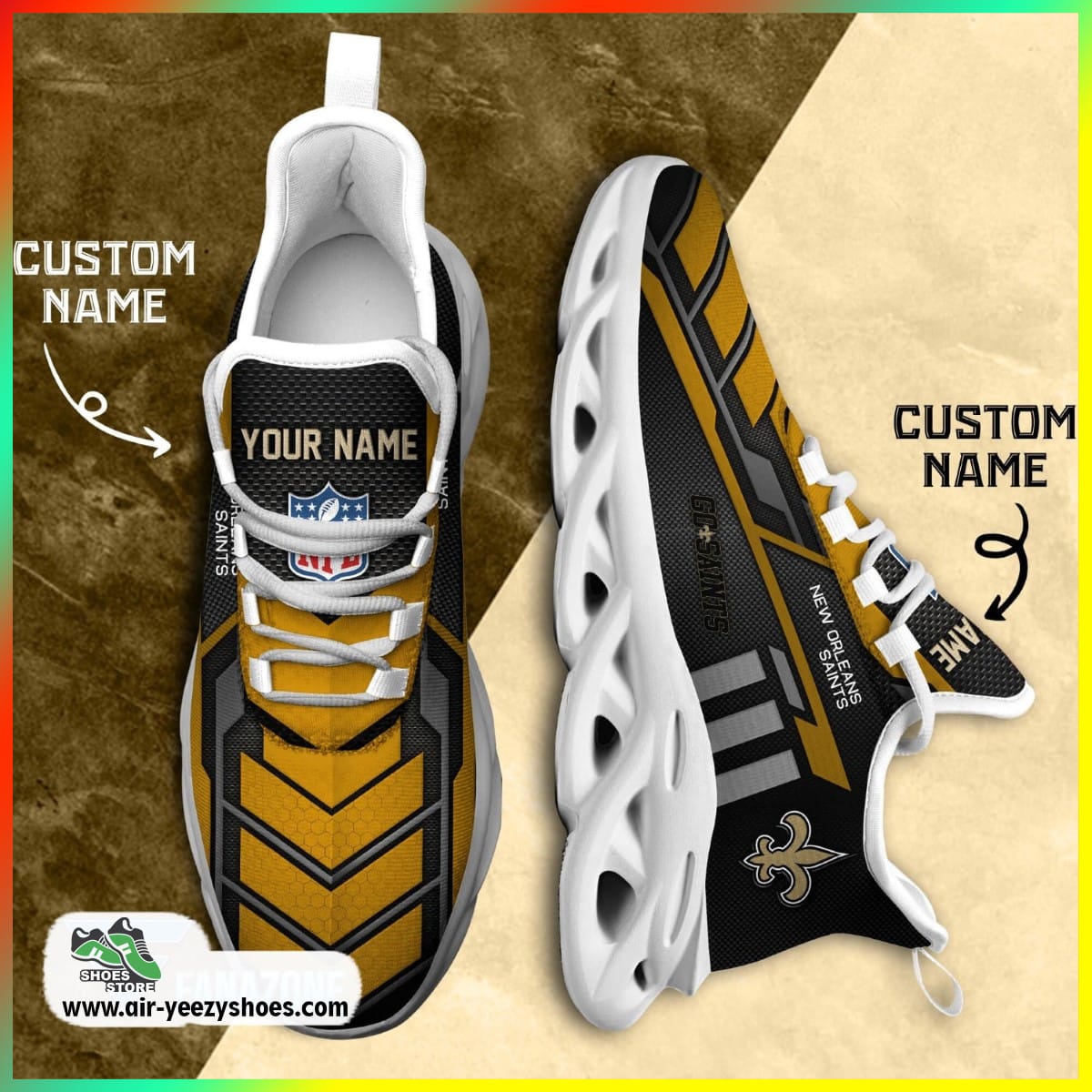 New Orleans Saints NFL Custom Sport Shoes For Fans, New Orleans Saints Gifts for Fans