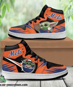 New York Mets Baby Jordan 1 High Sneaker, New York Mets Gifts for Fans
