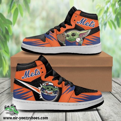New York Mets Baby Jordan 1 High Sneaker, New York Mets Gifts for Fans