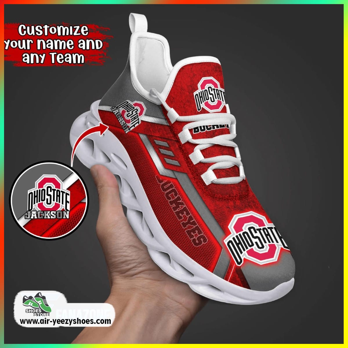 Ohio State Buckeyes NCAA 3D Printed Sport Unisex Shoes, Ohio State Buckeyes Unique Gifts