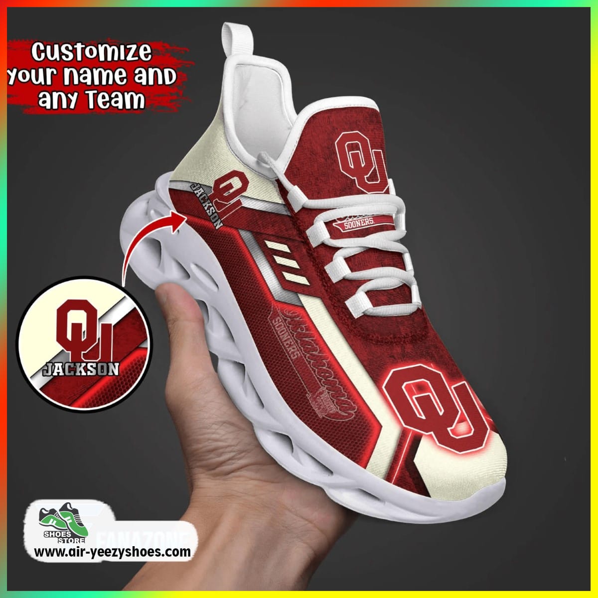 Oklahoma Sooners NCAA 3D Printed Sport Unisex Shoes, Sooners Unique Gifts