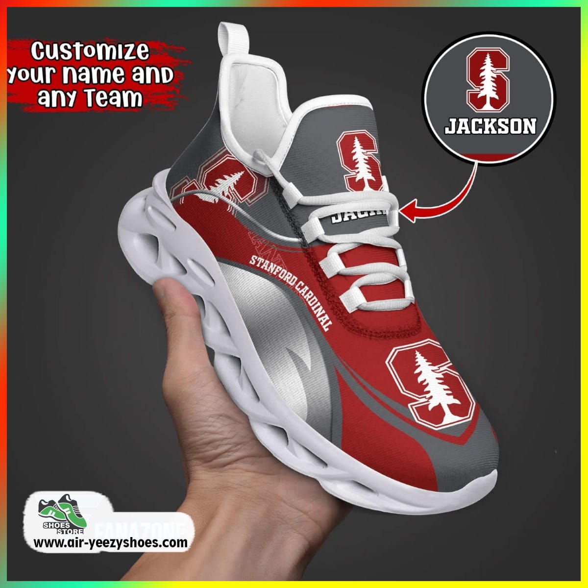 Stanford Cardinal NCAA Custom Sport Shoes For Fans, Stanford Cardinal Footwear