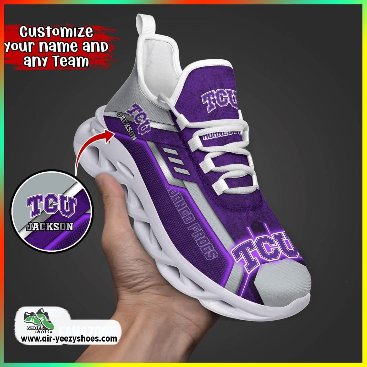 TCU Horned Frogs NCAA 3D Printed Sport Unisex Shoes, Horned Frogs Unique Gifts