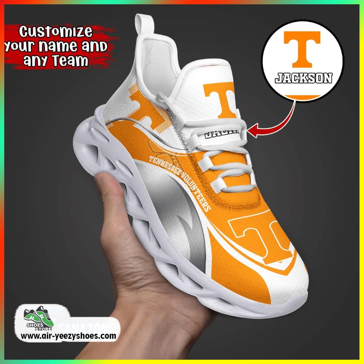 Tennessee Volunteers NCAA Custom Sport Shoes For Fans, Tennessee Volunteers Fan Gears