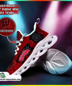 Wisconsin Badgers NCAA Sport Shoes For Fans, Custom Casual Sneaker, Wisconsin Badgers Gifts