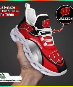 Wisconsin Badgers NCAA Custom Sport Shoes For Fans, Wisconsin Badgers Fan Gears